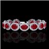 Image 1 : 30 CTW Ruby & Micro Pave VS/SI Diamond Certified Bracelet 10K White Gold - REF-454H5W - 22695