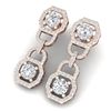 Image 1 : 4 CTW Certified SI/I Diamond Halo Earrings 18K Rose Gold - REF-271K4R - 40131