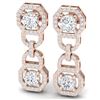 Image 2 : 4 CTW Certified SI/I Diamond Halo Earrings 18K Rose Gold - REF-271K4R - 40131