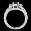 Image 2 : 2 CTW Certified Vs Black Diamond 3 Stone Solitaire Ring 10K White Gold - REF-185R5K - 35442