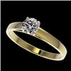 Image 1 : 0.50 CTW Certified H-SI/I Quality Diamond Solitaire Engagement Ring 10K Yellow Gold - REF-51F3M - 32