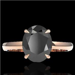 5 CTW Black VS/SI Diamond Designer Inspired Solitaire Ring 14K Rose Gold - REF-114H5W - 22054