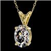 Image 2 : 1 CTW Certified VS/SI Quality Oval Diamond Solitaire Necklace 10K Yellow Gold - REF-267N8Y - 33194