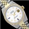 Image 1 : Rolex Ladies Two Tone 14K Gold/SS, Diam Dial & Diam/Sapphire Bezel, Saph Crystal - REF-368R7Z