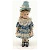 Image 1 : A Bru Jeune bisque doll, moulded numeral 1 to back of head, with blonde wig, fixed glass eyes and...