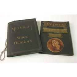 A 'Metcraft' badge and motif stock design book, containing various metallic examples including ro...