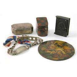 A George III silver snuff box, with engraved decoration, maker John Shaw London 1803, a circular...