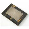 Image 1 : A late 19th century tortoiseshell card case, with inset foliate engraved silver panel, 4 ins...
