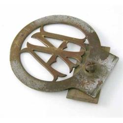 A pre First World War brass AA car badge, with impressed Stenson Cooke signature, No 23142, 5.25i...
