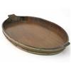 Image 1 : A Georgian brass bound mahogany tray, of oval form with twin handles, 23 ins...