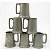 Image 1 : A collection of six pewter tankards, with glass bases...