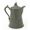 Image 1 : A Britannia metal flagon, with swan finial, scroll handle and decorated with engraved foliate mot...