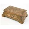 Image 1 : An Art Nouveau hammered copper cigar box, decorated throughout with repousse foliate motifs and r...