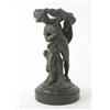 Image 1 : A late 19th century French bronze figure of a semi draped girl, modelled leaning against a tree s...
