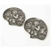 Image 1 : A small pair of pewter dishes, each embossed with a classical female figure and a putto, 4.5 ins...