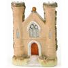 Image 1 : A Victorian Staffordshire flatback model of a castle, with arched entrance and round turrets, 9in...