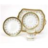 Image 1 : A Cauldon nineteen piece bone china tea set for six, with green and gilt scrolling and key patter...