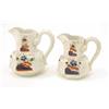 Image 1 : A Gaudy Welsh octagonal hydra jug, painted with flowers, 6ins, and a smaller matching jug, 5.5ins...