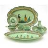 Image 1 : A Quimper pottery 'Breton' pattern 41 piece dinner service, including three oval dishes, various...