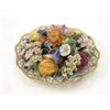 Image 1 : A Meissen floral centrepiece, with a naturalistic and finely modelled still life of fruit and flo...
