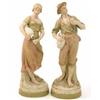 Image 1 : A pair of Royal Dux figures of labourers carrying water pitchers, 17 ins....