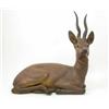 Image 1 : A late 19th century Austrian terracotta figure of an antelope, with naturalistic finish, 23 ins...