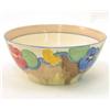 Image 1 : A Clarice Cliff 'Pansies' pattern fruit bowl, decorated with painted flowers and mottled design o...