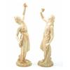 Image 1 : A pair of Victorian Royal Worcester statuettes, Captivity and Liberty, each holding a bird aloft,...