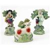 Image 1 : A pair of early Walton figures, gardener and female companion, scroll marks, 5.5ins and a model o...