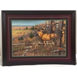 “A Cautious Approach” Limited Edition Print with glass and framing