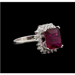 14KT White Gold 3.20 ctw Pink Tourmaline and Diamond Ring