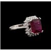 Image 1 : 14KT White Gold 3.20 ctw Pink Tourmaline and Diamond Ring