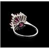 Image 3 : 14KT White Gold 3.20 ctw Pink Tourmaline and Diamond Ring