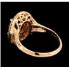 Image 3 : 1.90 ctw Sapphire and Brown and White Diamond Ring - 14KT Rose Gold