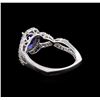 Image 3 : 14KT White Gold 1.31 ctw Tanzanite and Diamond Ring