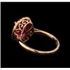 Image 3 : 14KT Rose Gold 2.95 ctw Tourmaline and Diamond Ring