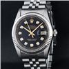 Image 1 : Rolex Stainless Steel Black Diamond DateJust Men's Watch