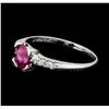 Image 1 : 1.07 ctw Ruby and Diamond Ring - Platinum