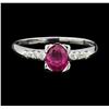 Image 2 : 1.07 ctw Ruby and Diamond Ring - Platinum