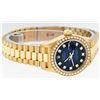 Image 2 : Rolex Ladies Quickset 18K Yellow Gold Blue Vignette And Diamond Datejust Wristwa