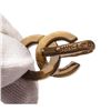 Image 8 : Chanel Antique Brass Chain Link and Brown Suede CC Logo Belt