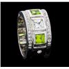 Image 4 : Crayola 0.90 ctw Peridot and White Sapphire Ring - .925 Silver