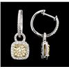Image 2 : 1.17 ctw Diamond Earrings - 14KT White And Yellow Gold