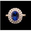 Image 2 : 14KT Rose Gold 2.93 ctw Tanzanite and Diamond Ring