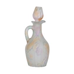 Beautiful Frosted Watercolor Pattern Glass Perfume Bottle With Stopper