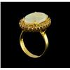 Image 4 : 3.87 ctw Opal and Diamond Ring - 18KT Yellow Gold
