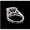 Image 3 : 14KT White Gold 4.78 ctw Tanzanite and Diamond Ring