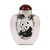 Image 3 : Reverse Painted Glass Perfume/Snuff Bottle "Pandas" Hand Painted and Artist Sign