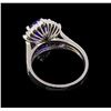 Image 3 : 3.46 ctw Tanzanite and Diamond Ring - 14KT White Gold
