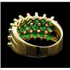 Image 3 : 1.87 ctw Emerald and Diamond Ring - 18KT Yellow Gold